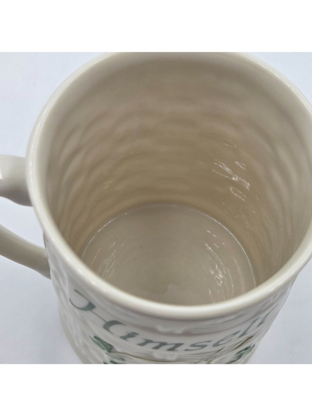 Belleek Pottery Shamrock Basketweave Himself Mug - Picture 5 of 7